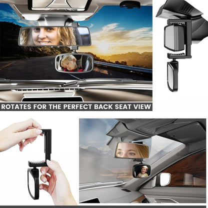 360° Baby Car Mirror, Shatterproof Rear-Facing Seat View