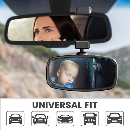 360° Baby Car Mirror, Shatterproof Rear-Facing Seat View