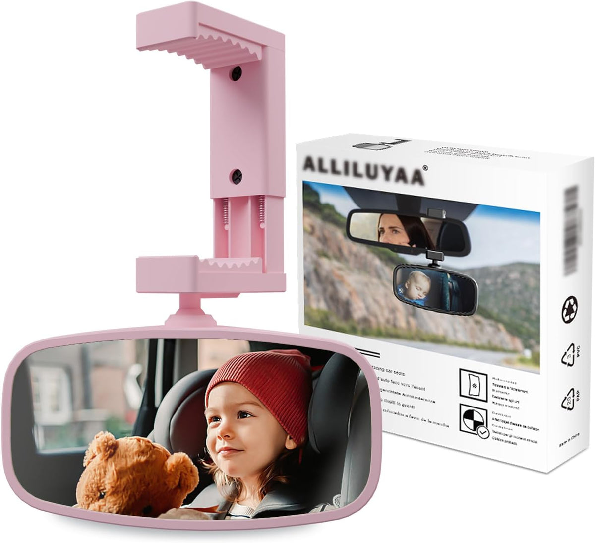 360° Baby Car Mirror, Shatterproof Rear-Facing Seat View