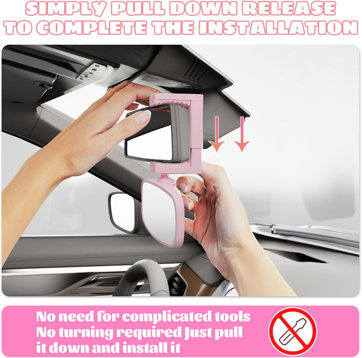 360° Baby Car Mirror, Shatterproof Rear-Facing Seat View