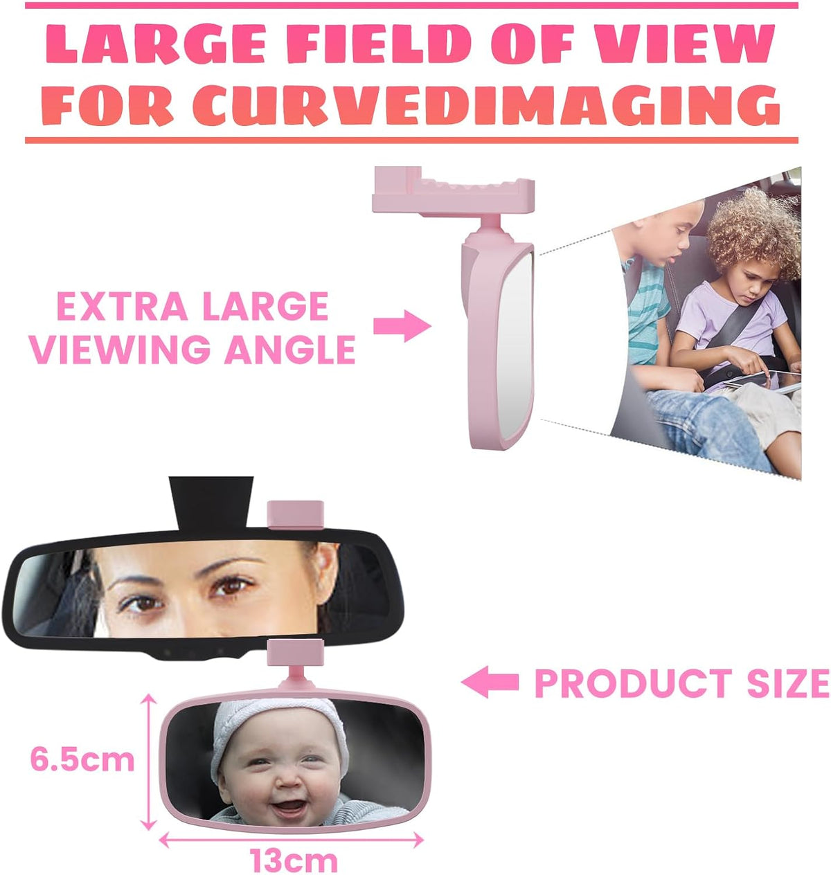 360° Baby Car Mirror, Shatterproof Rear-Facing Seat View