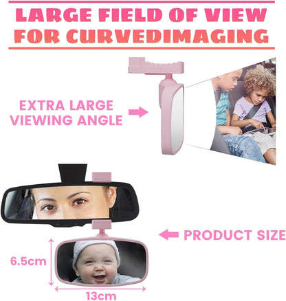 360° Baby Car Mirror, Shatterproof Rear-Facing Seat View