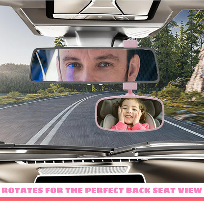 360° Baby Car Mirror, Shatterproof Rear-Facing Seat View