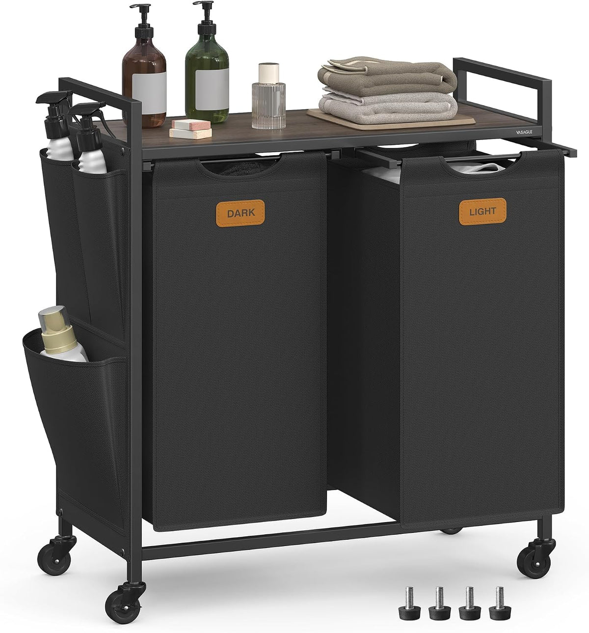 Laundry Sorter with Wheels, Portable Rolling Cart, 26.4 Gal.(100 L)