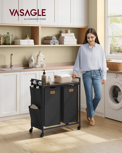 Laundry Sorter with Wheels, Portable Rolling Cart, 26.4 Gal.(100 L)