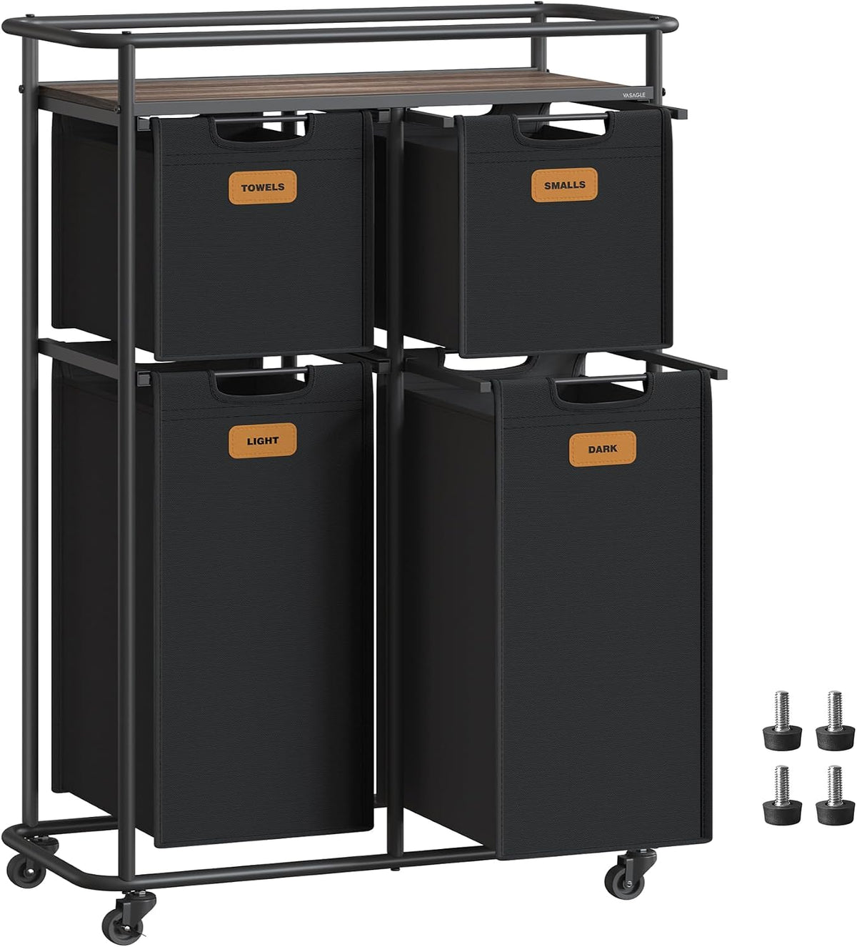 Laundry Sorter with Wheels, Portable Rolling Cart, 26.4 Gal.(100 L)