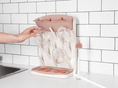 Ubbi Vertical Drying Rack, Baby Accessory, Space Saving Countertop with Cleaning Brush