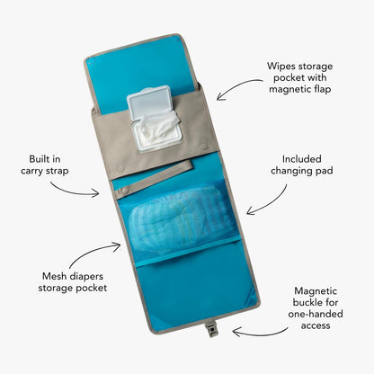 Baby Changing Wallet – Compact, Portable Diaper Changing Pad for Travel – Easy to Clean, Foldable Changing Mat – Must Have Diaper Bag Accessory for New Parents (Daybreak Taupe)