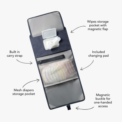 Baby Changing Wallet – Compact, Portable Diaper Changing Pad for Travel – Easy to Clean, Foldable Changing Mat – Must Have Diaper Bag Accessory for New Parents (Daybreak Taupe)