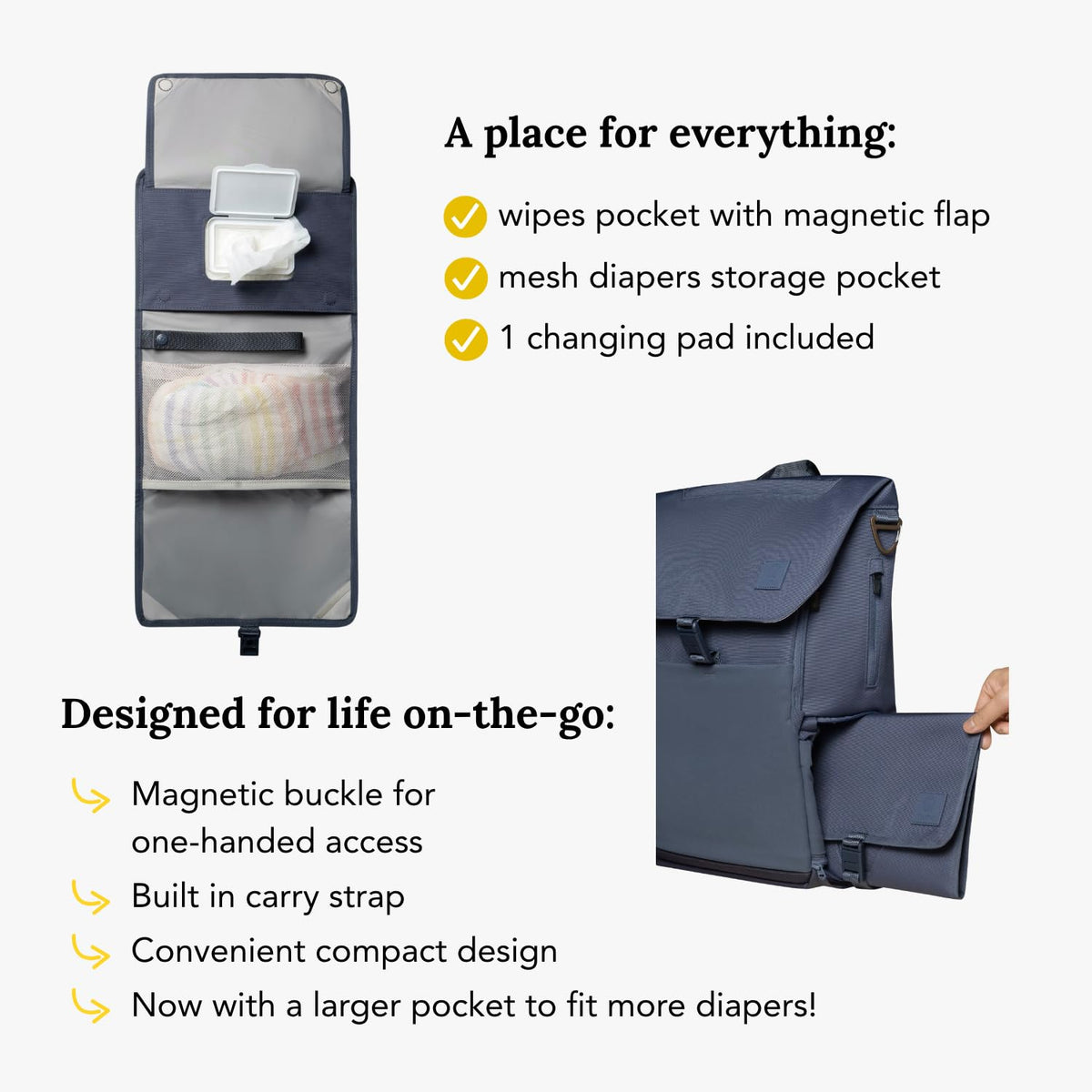 Baby Changing Wallet – Compact, Portable Diaper Changing Pad for Travel – Easy to Clean, Foldable Changing Mat – Must Have Diaper Bag Accessory for New Parents (Daybreak Taupe)