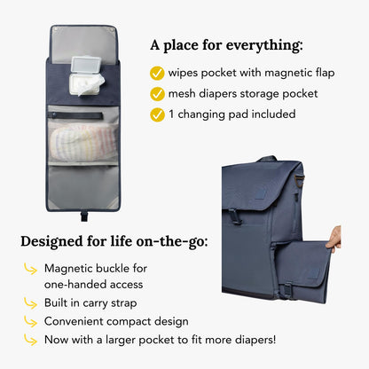 Baby Changing Wallet – Compact, Portable Diaper Changing Pad for Travel – Easy to Clean, Foldable Changing Mat – Must Have Diaper Bag Accessory for New Parents (Daybreak Taupe)