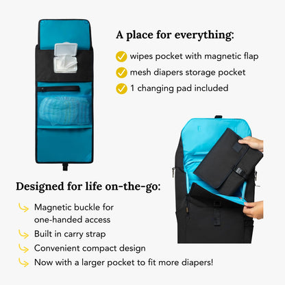 Baby Changing Wallet – Compact, Portable Diaper Changing Pad for Travel – Easy to Clean, Foldable Changing Mat – Must Have Diaper Bag Accessory for New Parents (Daybreak Taupe)