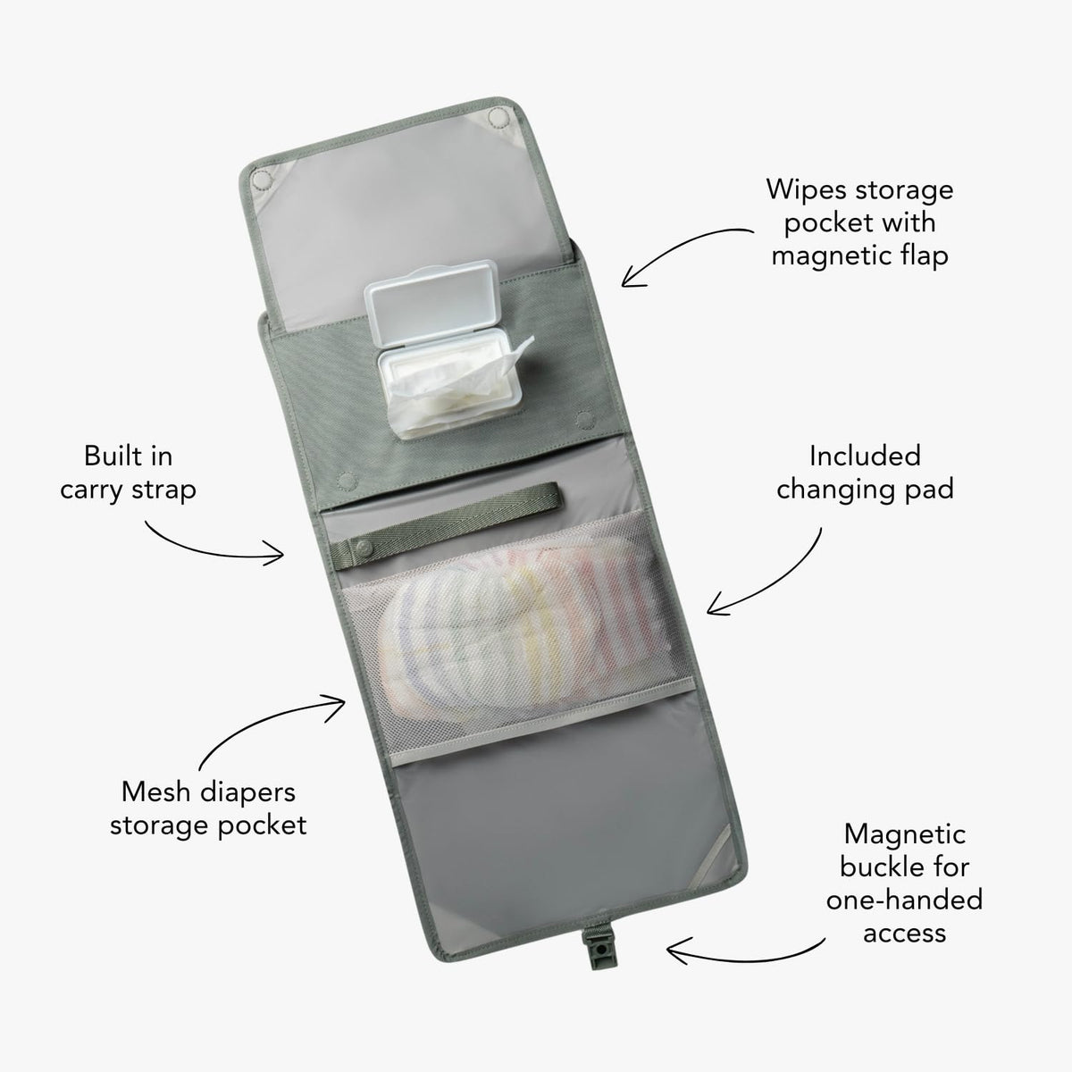 Baby Changing Wallet – Compact, Portable Diaper Changing Pad for Travel – Easy to Clean, Foldable Changing Mat – Must Have Diaper Bag Accessory for New Parents (Daybreak Taupe)