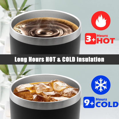 20oz Tumbler Insulated Coffee Tumblers with Lid Stainless Steel White 4P | 20 oz Tumblers Double Wall Insulated Vacuum 20oz Coffee Mug Leak Proof Tumblers with Lid Powder Coated - White 4 Pack