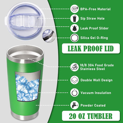 20oz Tumbler Insulated Coffee Tumblers with Lid Stainless Steel White 4P | 20 oz Tumblers Double Wall Insulated Vacuum 20oz Coffee Mug Leak Proof Tumblers with Lid Powder Coated - White 4 Pack