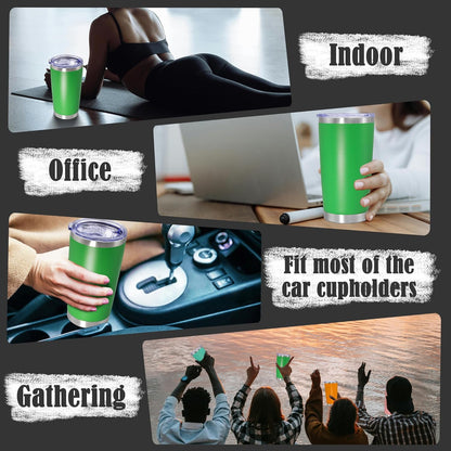 20oz Tumbler Insulated Coffee Tumblers with Lid Stainless Steel White 4P | 20 oz Tumblers Double Wall Insulated Vacuum 20oz Coffee Mug Leak Proof Tumblers with Lid Powder Coated - White 4 Pack