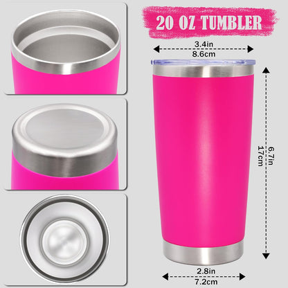 20oz Tumbler Insulated Coffee Tumblers with Lid Stainless Steel White 4P | 20 oz Tumblers Double Wall Insulated Vacuum 20oz Coffee Mug Leak Proof Tumblers with Lid Powder Coated - White 4 Pack