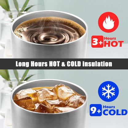 20oz Tumbler Insulated Coffee Tumblers with Lid Stainless Steel White 4P | 20 oz Tumblers Double Wall Insulated Vacuum 20oz Coffee Mug Leak Proof Tumblers with Lid Powder Coated - White 4 Pack