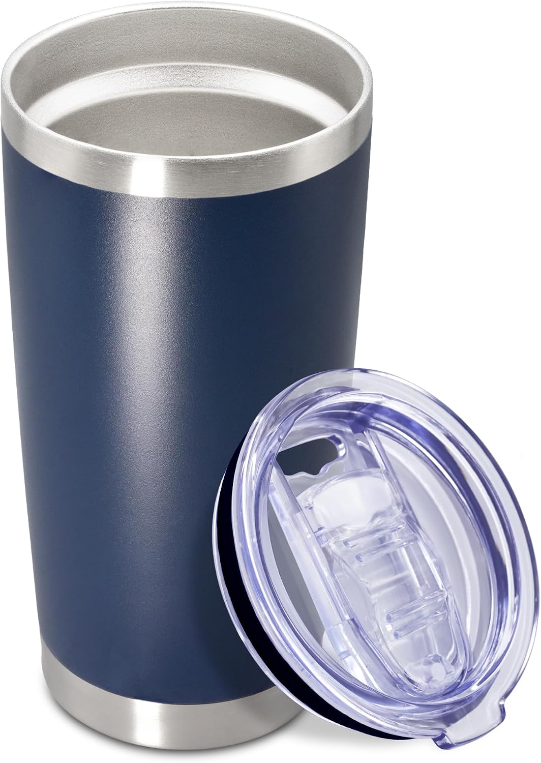 20oz Tumbler Insulated Coffee Tumblers with Lid Stainless Steel White 4P | 20 oz Tumblers Double Wall Insulated Vacuum 20oz Coffee Mug Leak Proof Tumblers with Lid Powder Coated - White 4 Pack