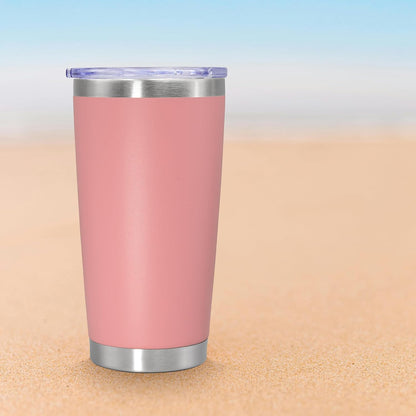 20oz Tumbler Insulated Coffee Tumblers with Lid Stainless Steel White 4P | 20 oz Tumblers Double Wall Insulated Vacuum 20oz Coffee Mug Leak Proof Tumblers with Lid Powder Coated - White 4 Pack