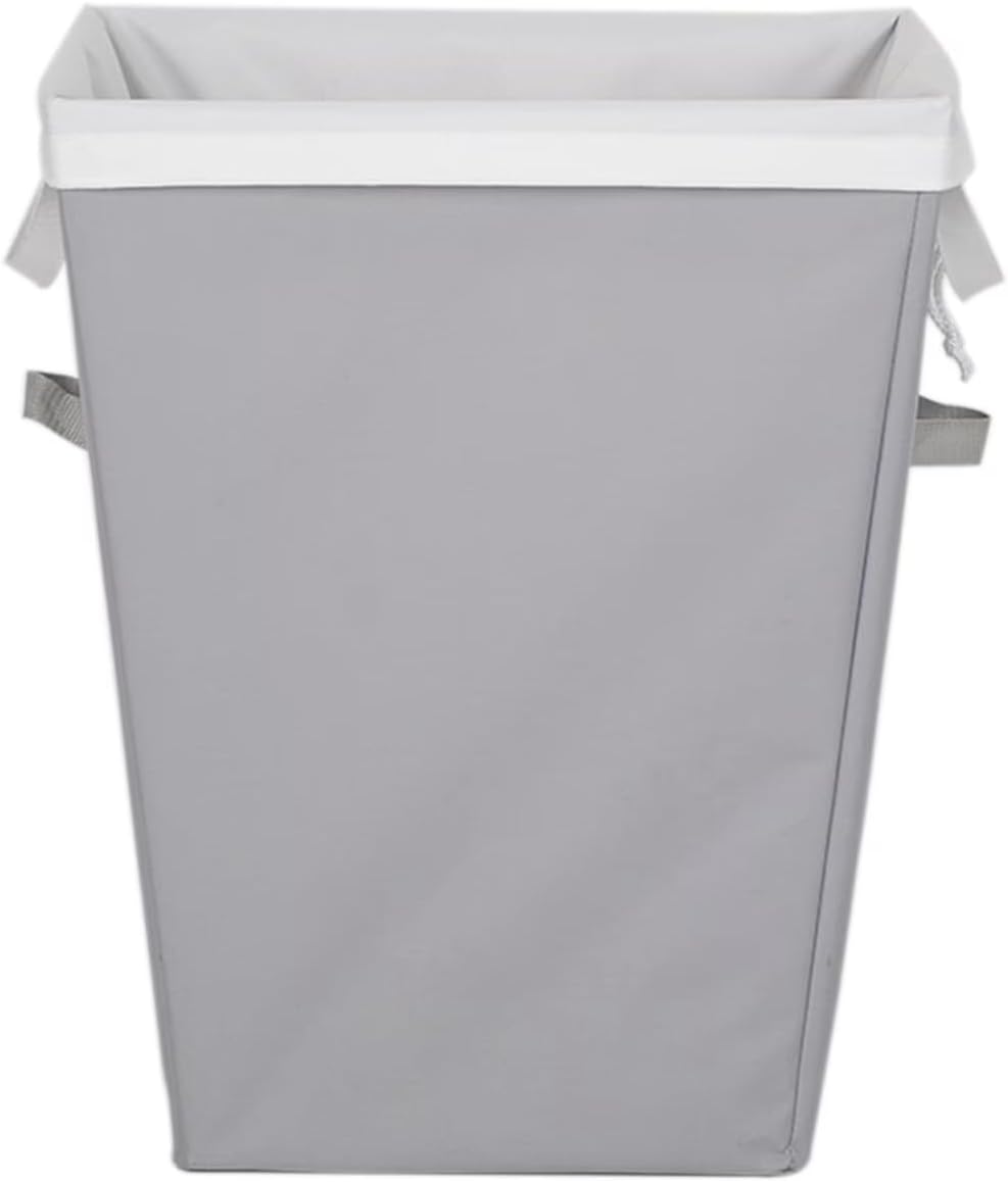 Rectangular Polyester Laundry Basket Hamper Sortor with Removable Liner for Adult, Gray
