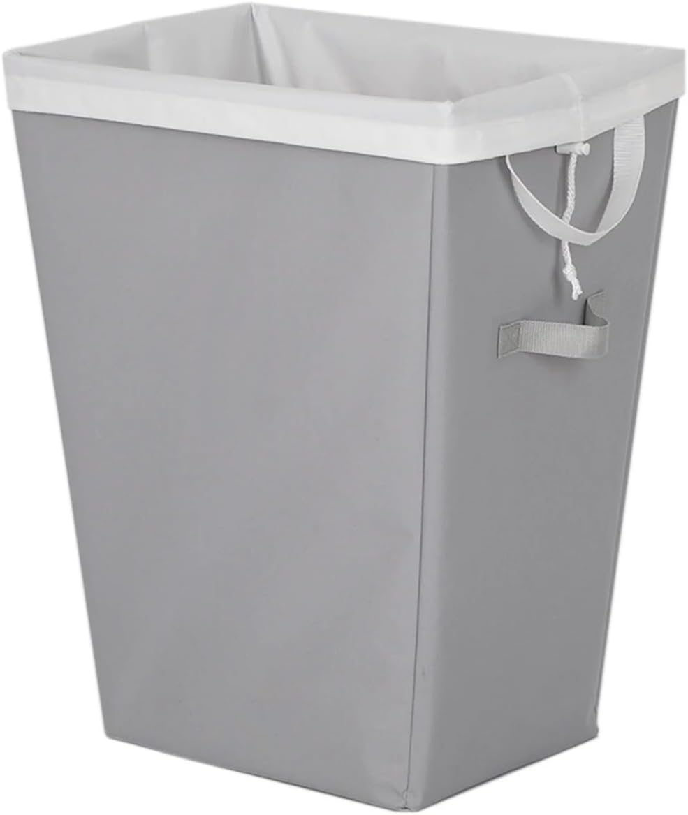 Rectangular Polyester Laundry Basket Hamper Sortor with Removable Liner for Adult, Gray
