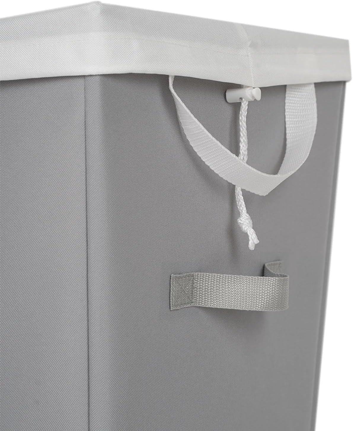Rectangular Polyester Laundry Basket Hamper Sortor with Removable Liner for Adult, Gray