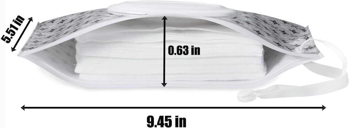 4 Pack Baby Wipe Dispenser, Refillable Baby Wipe Holder Bag Portable Wipes Container Reusable Wet Wipe Pouch