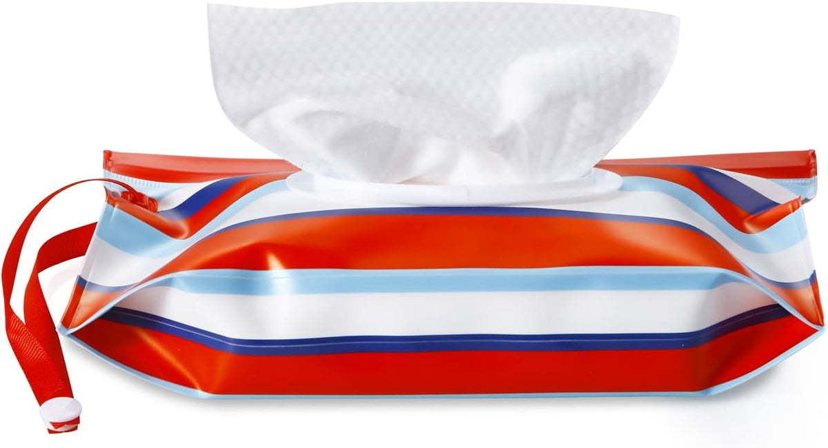 4 Pack Baby Wipe Dispenser, Refillable Baby Wipe Holder Bag Portable Wipes Container Reusable Wet Wipe Pouch