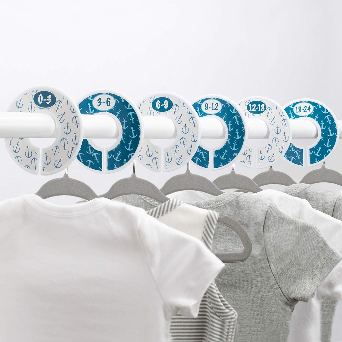 Baby Closet Size Dividers for Baby Clothes - Nautical
