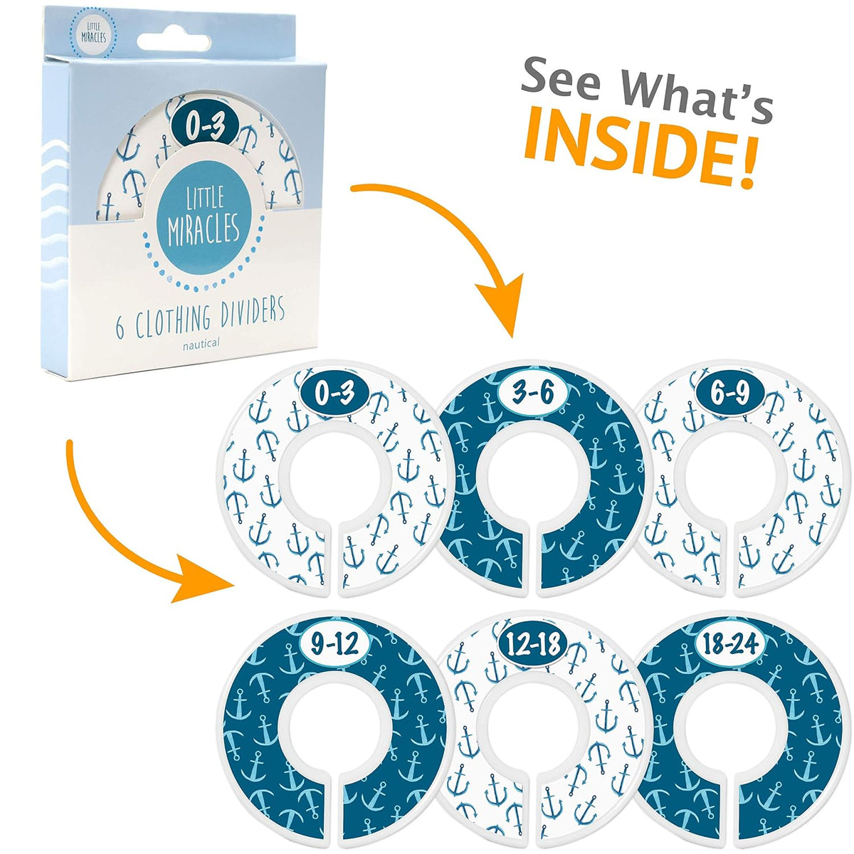 Baby Closet Size Dividers for Baby Clothes - Nautical