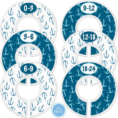 Baby Closet Size Dividers for Baby Clothes - Nautical