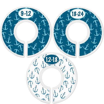 Baby Closet Size Dividers for Baby Clothes - Nautical