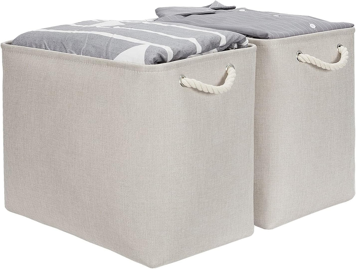 Large Fabric Collapsible Cube Storage Baskets for Organizing 16x12x12