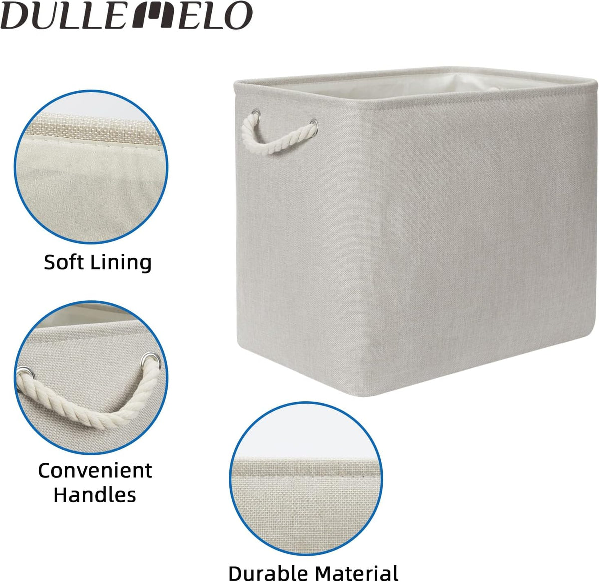 Large Fabric Collapsible Cube Storage Baskets for Organizing 16x12x12