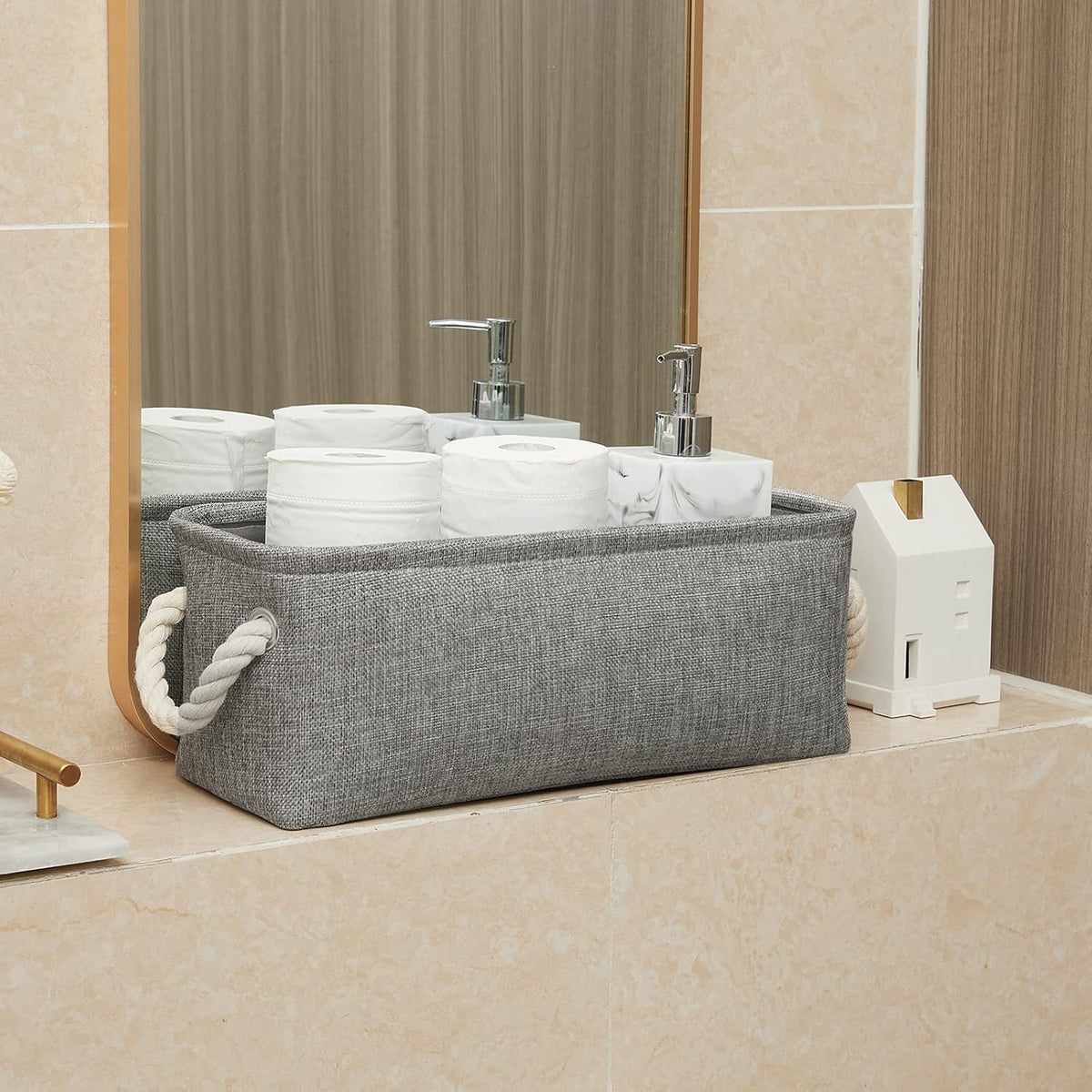 Large Fabric Collapsible Cube Storage Baskets for Organizing 16x12x12