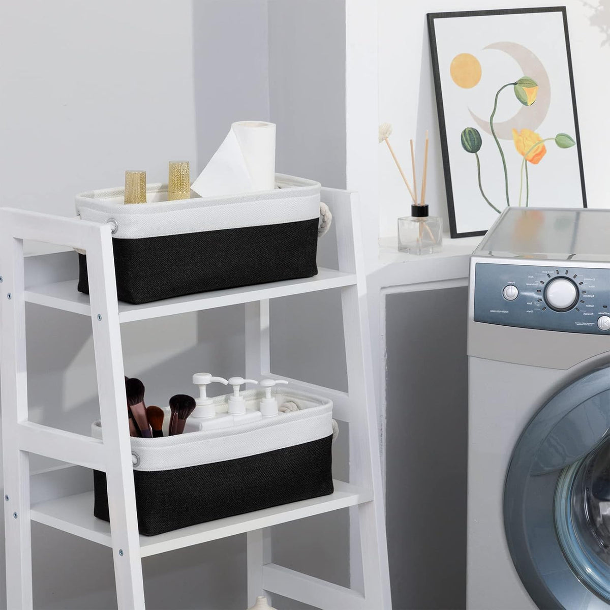 Large Fabric Collapsible Cube Storage Baskets for Organizing 16x12x12
