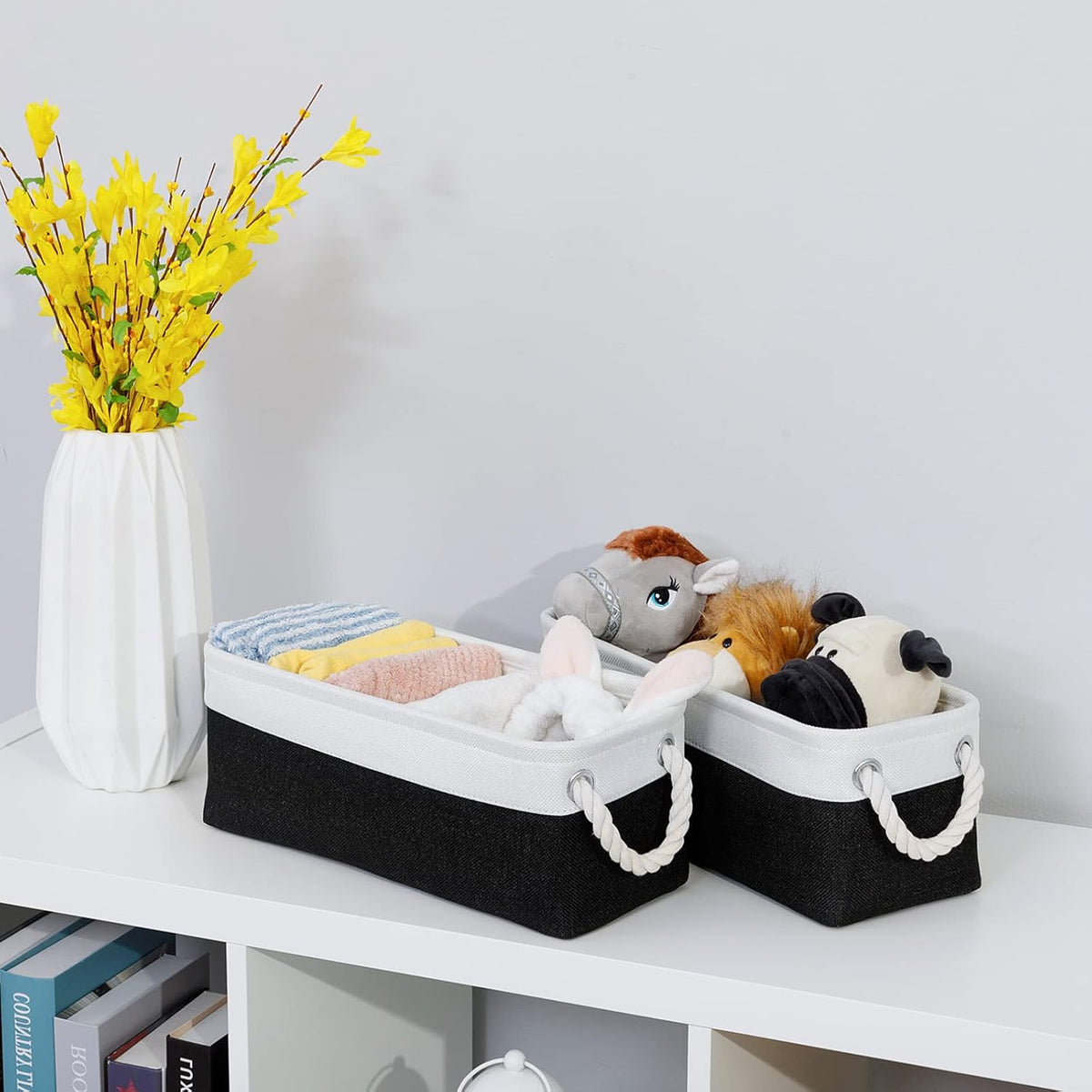 Large Fabric Collapsible Cube Storage Baskets for Organizing 16x12x12