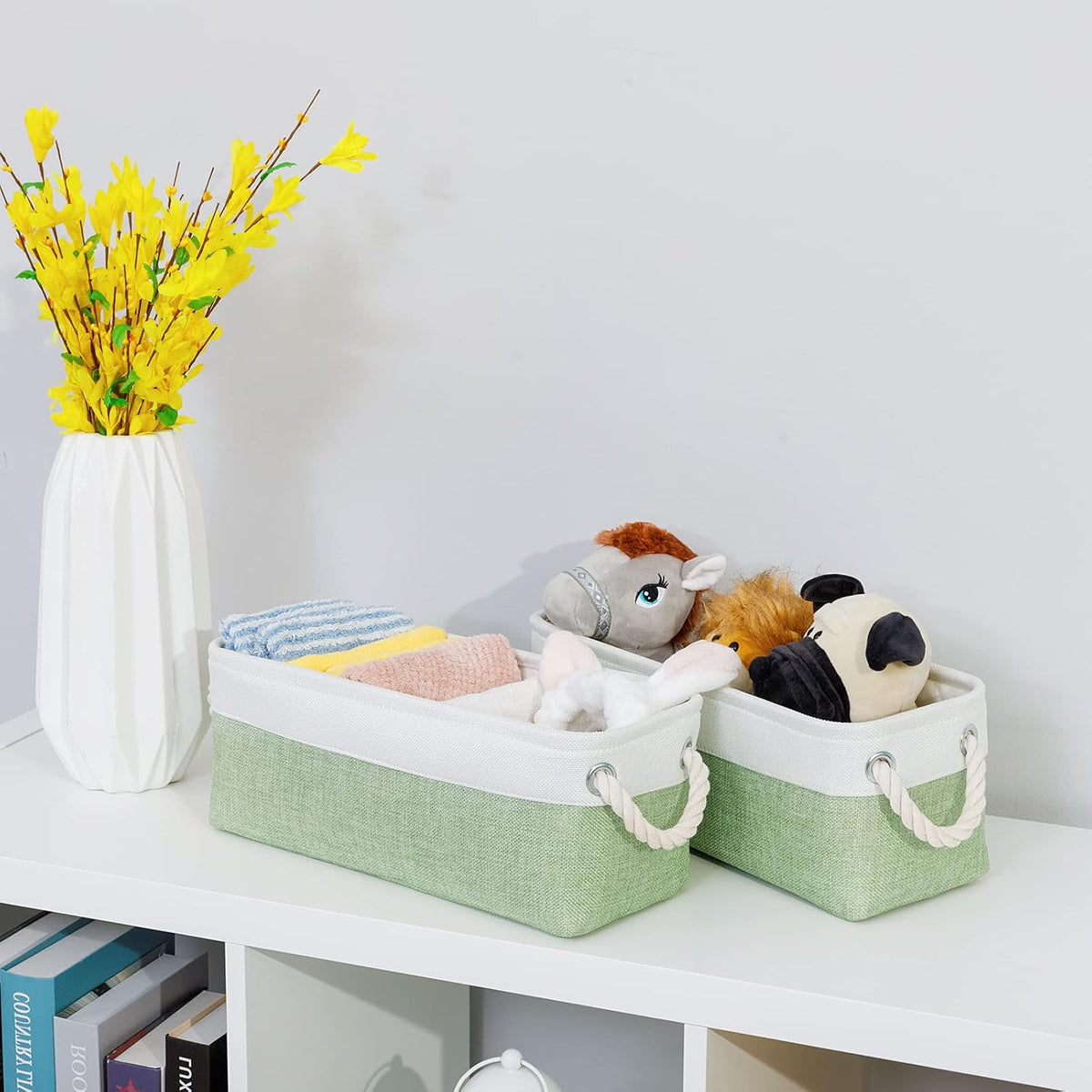 Large Fabric Collapsible Cube Storage Baskets for Organizing 16x12x12