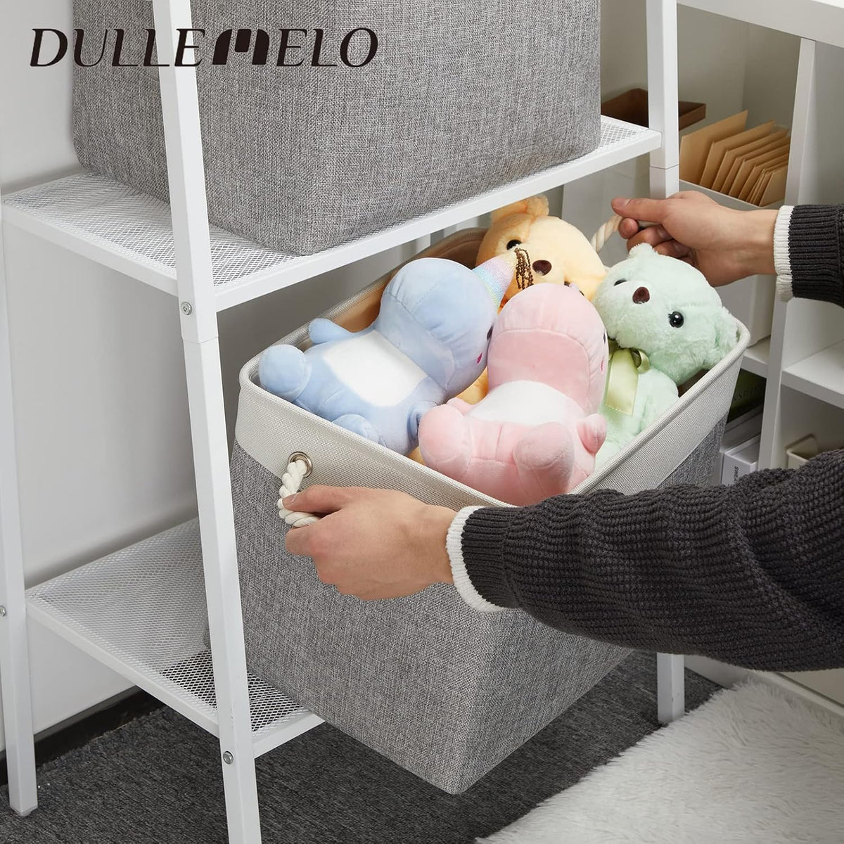 Large Fabric Collapsible Cube Storage Baskets for Organizing 16x12x12