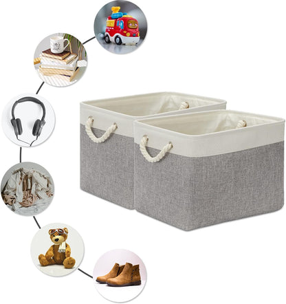 Large Fabric Collapsible Cube Storage Baskets for Organizing 16x12x12