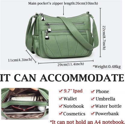 Crossbody Purse for Women Ladies Soft PU Leather Shoulder Bag Medium Roomy Handbag Fashion Tote Top Handle Satchel