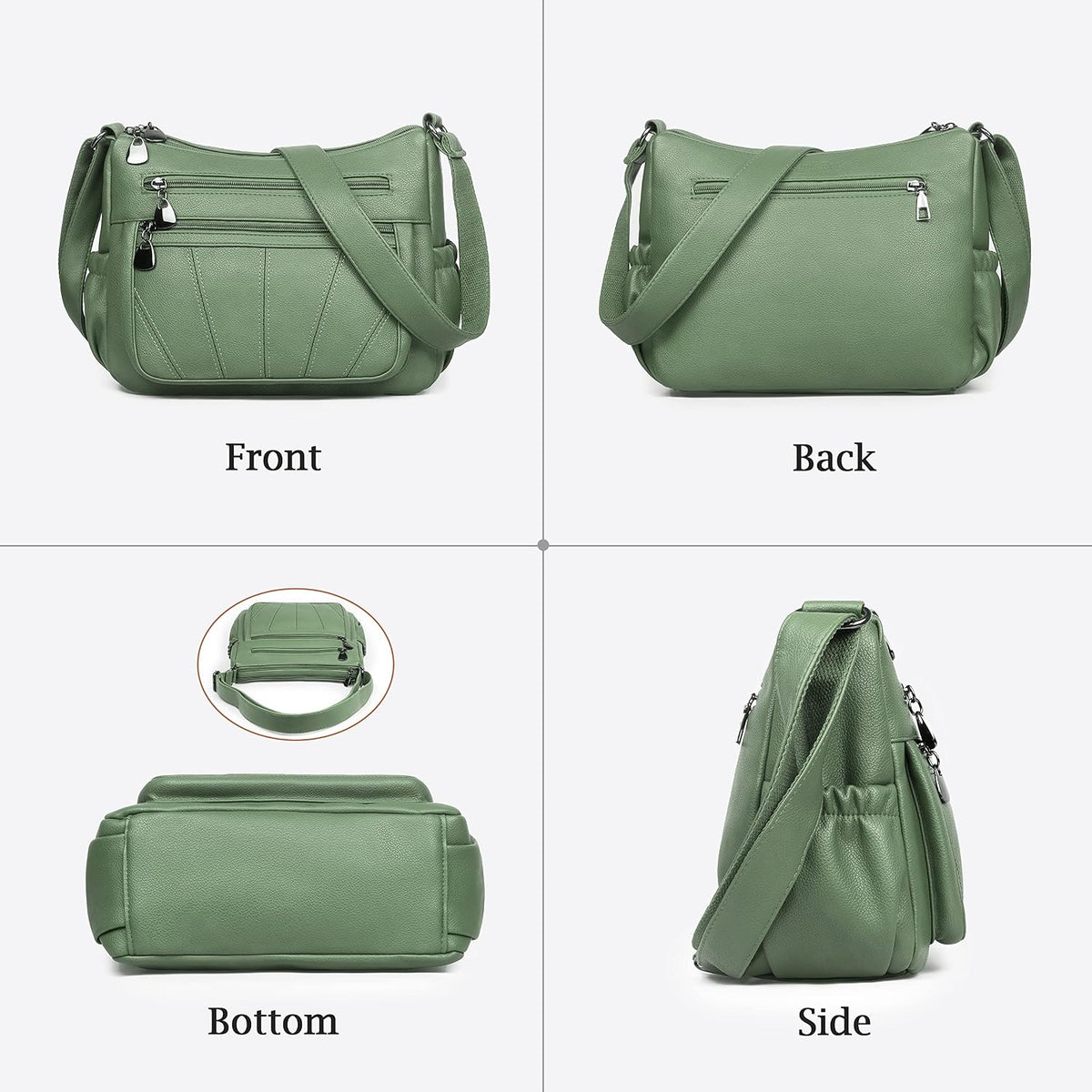 Crossbody Purse for Women Ladies Soft PU Leather Shoulder Bag Medium Roomy Handbag Fashion Tote Top Handle Satchel