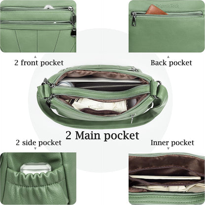 Crossbody Purse for Women Ladies Soft PU Leather Shoulder Bag Medium Roomy Handbag Fashion Tote Top Handle Satchel
