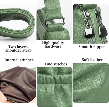 Crossbody Purse for Women Ladies Soft PU Leather Shoulder Bag Medium Roomy Handbag Fashion Tote Top Handle Satchel