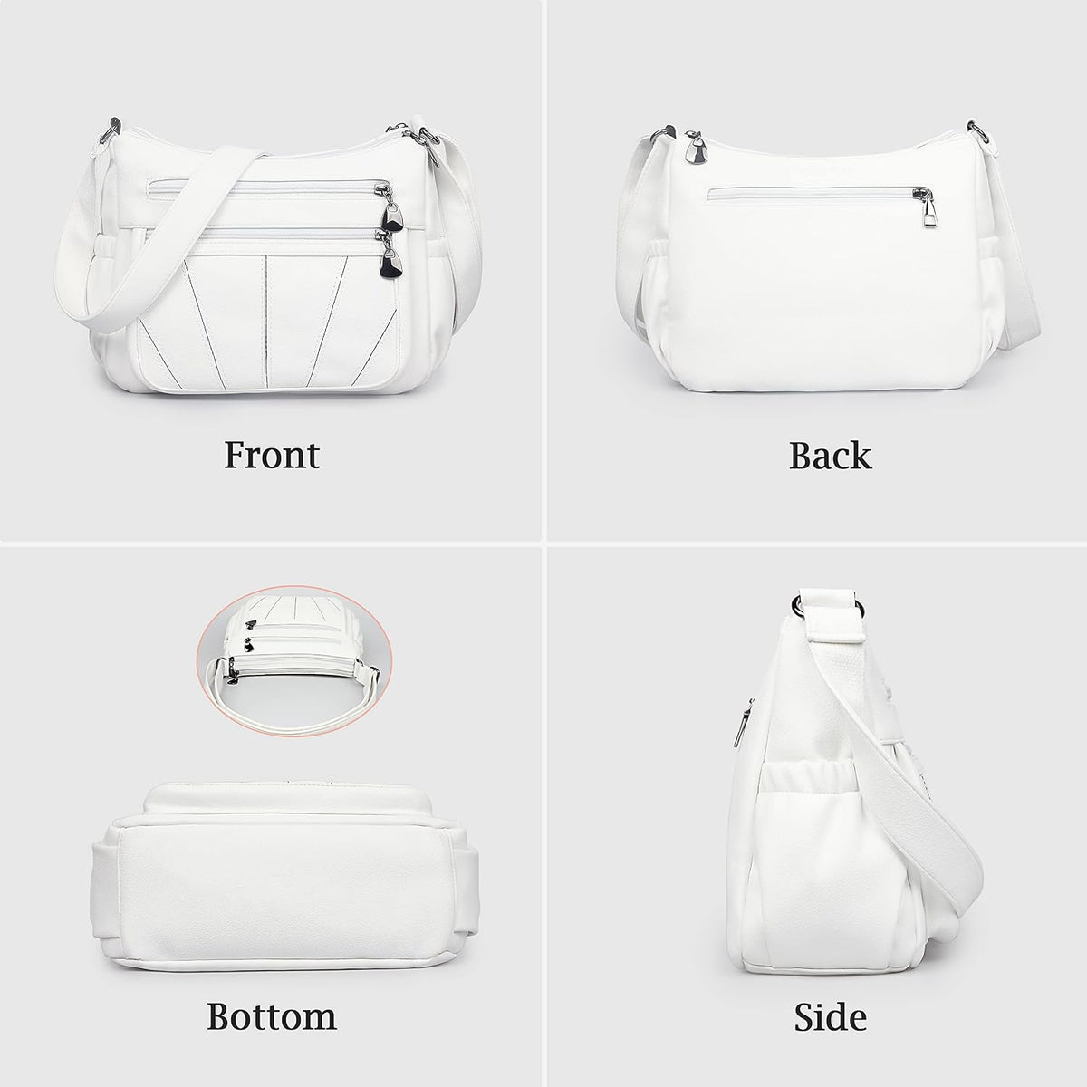 Crossbody Purse for Women Ladies Soft PU Leather Shoulder Bag Medium Roomy Handbag Fashion Tote Top Handle Satchel