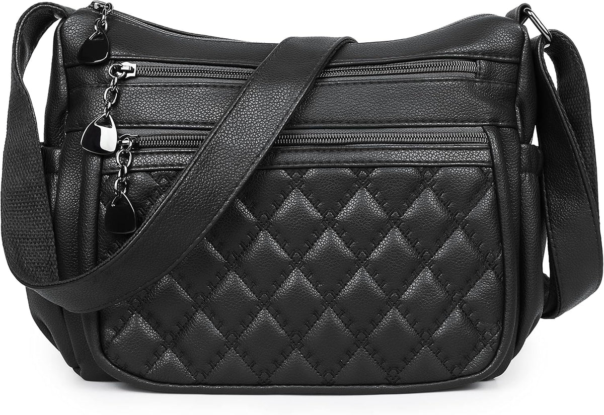 Crossbody Purse for Women Ladies Soft PU Leather Shoulder Bag Medium Roomy Handbag Fashion Tote Top Handle Satchel