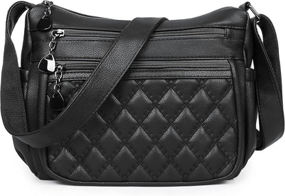 Crossbody Purse for Women Ladies Soft PU Leather Shoulder Bag Medium Roomy Handbag Fashion Tote Top Handle Satchel