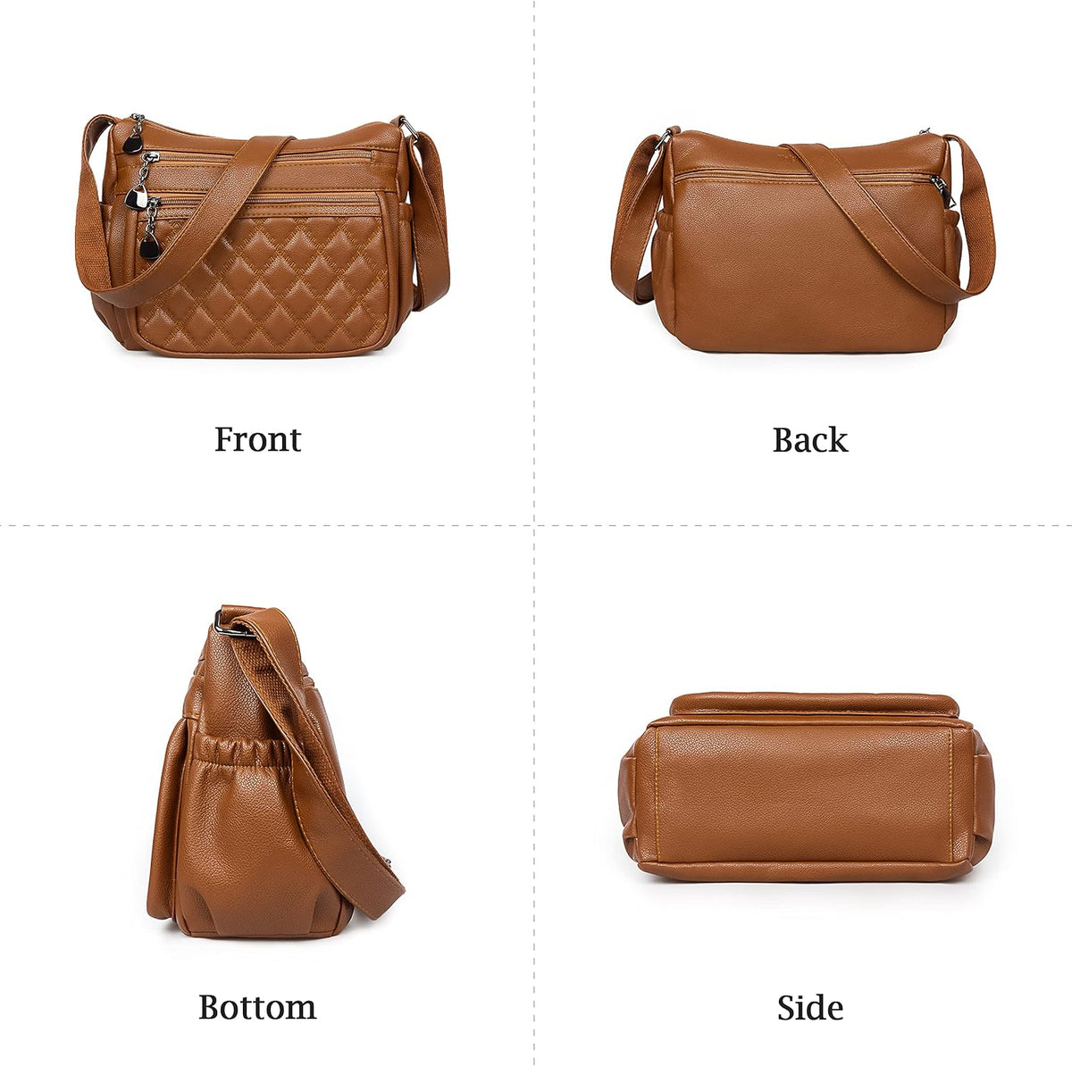 Crossbody Purse for Women Ladies Soft PU Leather Shoulder Bag Medium Roomy Handbag Fashion Tote Top Handle Satchel
