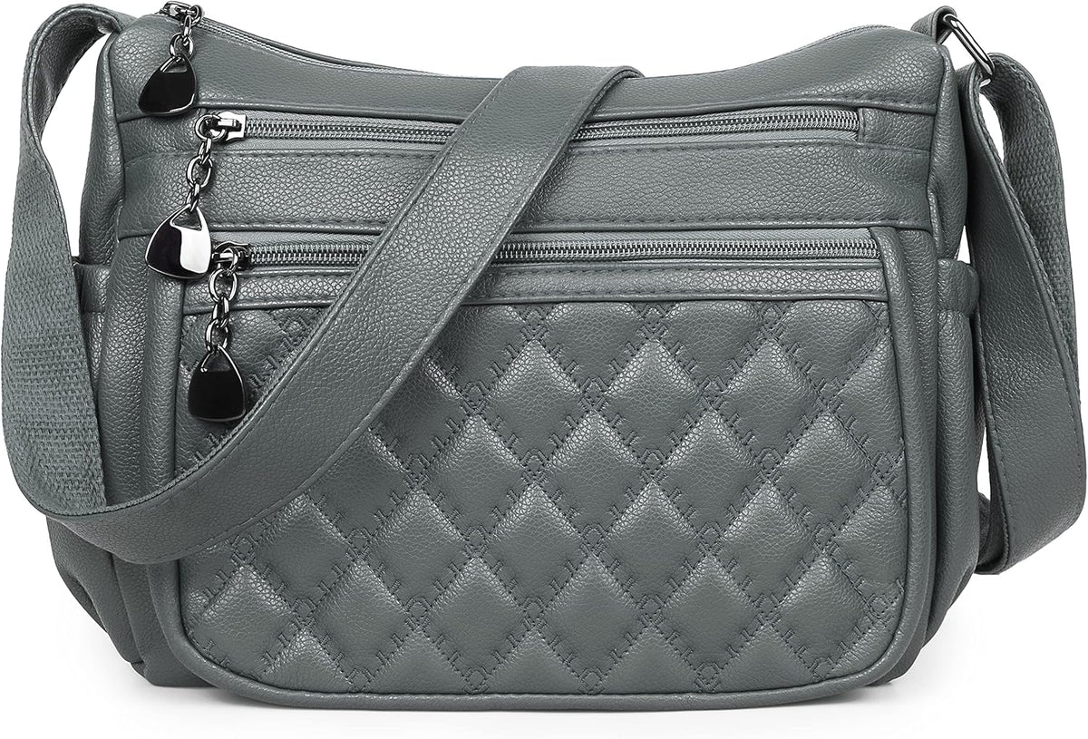 Crossbody Purse for Women Ladies Soft PU Leather Shoulder Bag Medium Roomy Handbag Fashion Tote Top Handle Satchel